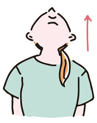 首・肩のストレッチをしている女性　首のストレッチ　