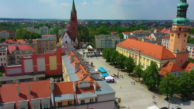 Market Square Olawa Ratusz Rynek Aerial View Poland