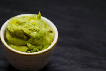 Closeup shot of wasabi in the bowl