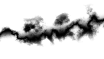 Black smoke steam isolated transparent background. Fog and mist effect for text or space. Overlay with transparent background