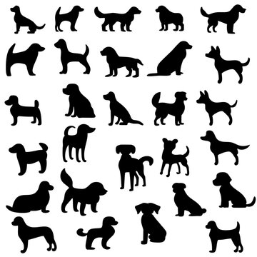 dogs dog icon silhouette black