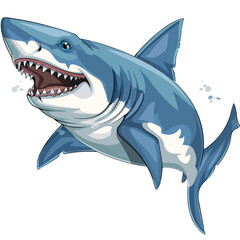 White Shark Clipart clipart isolated on white background