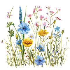 Wildflowers Clipart clipart isolated on white background