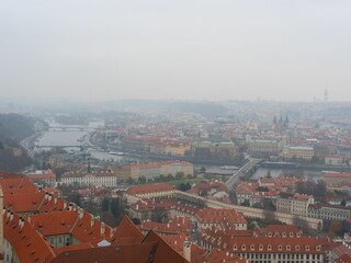Fototapeta na wymiar The view of Prague from St. Vitus cathedral