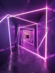 Fototapeta na wymiar a neon background, purple, glowing, geometric shapes