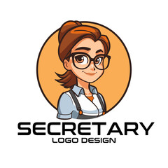 Secretary Cartoon Logo Design