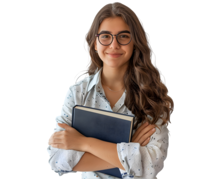 Female teacher with book, Back to School and Happy Teachers Day concept