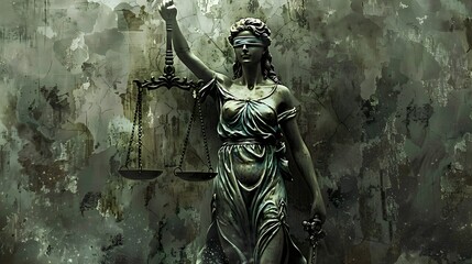 Statue of a woman holding a balance scale, legal law concept - obrazy, fototapety, plakaty
