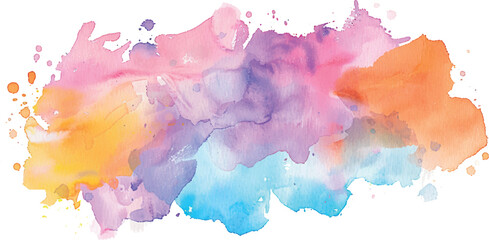 isolated abstract watercolor background with splashes pastel colors 
