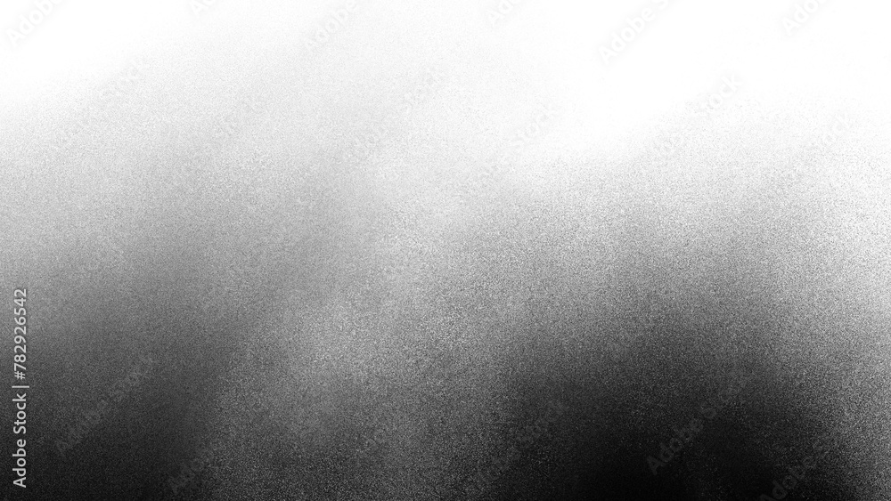 Poster Black noise grain transparent gradient background. Dust effect with Transparent png overlay background