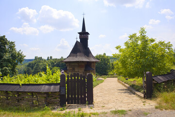 Wooden church in Village Museum in Chisinau, Moldova
