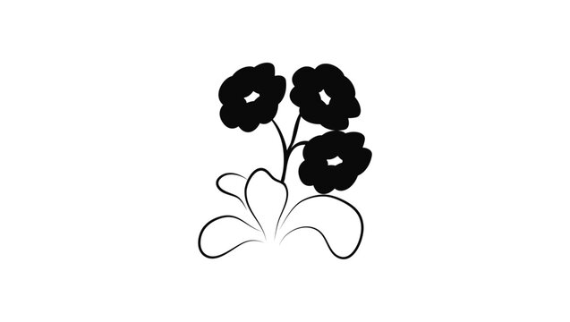 black flowers on white background clip art preview