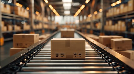 Forklift in industrial warehouse with machinery and equipment