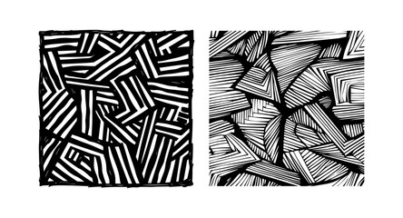 Black random patter. Vector background lines. Abstract shapes.