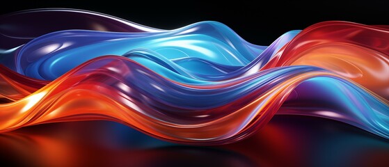 Abstract visuals colorful wave, creativity modern flowing shiny fractal