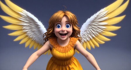 Cute Angel with Big Wings