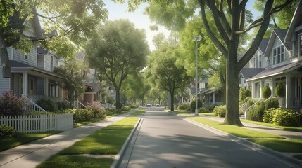 AI generated illustration of serene residential area