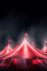 Circus tent background glowing at night, copy space - 782931365