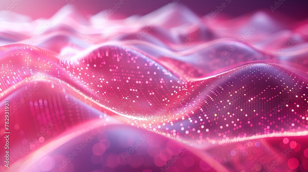 Poster Rendering of a digital technology background. Abstract digital background with waves.