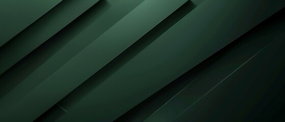 Abstract texture dark green background banner panorama long with 3d geometric triangular gradient shapes for website, business, print design template paper pattern