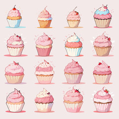 Rosy Dessert Designs with Pink Cupcakes