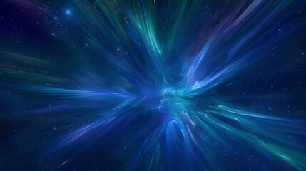 Fototapeta premium Hyperspace Travel Simulation Through Star-studded Cosmic Fields