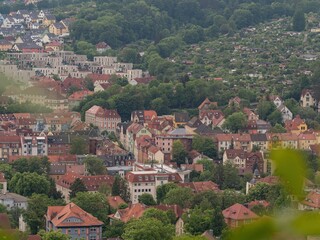 Fototapeta na wymiar Aerial shot of Eisenach town in Thuringia, Germany