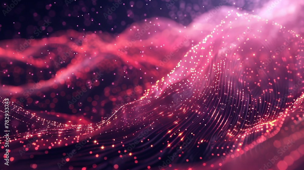 Aufkleber A modern particle big data visualization of a matrix, with video and 3D rendering. Computer structure analysis. Internet network and science, technology background moderns.