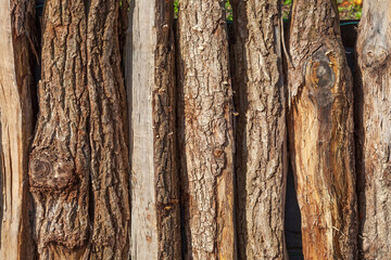 Brauner Bretterzaun aus Holz mit Zaunpfählen, Deutschland - 782933799