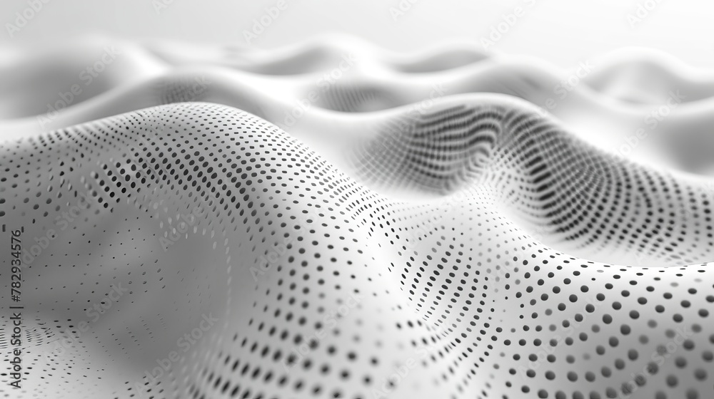 Aufkleber A dotted white gray pattern gradient texture background. High quality digital rendering of abstract technology big data.
