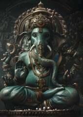 Fototapeta na wymiar AI generated illustration of Lord Ganesh