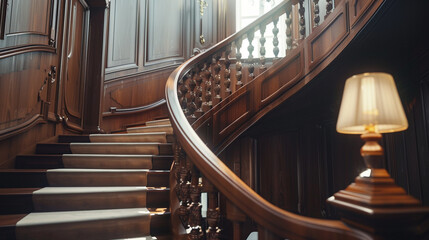 A luxury wooden staircase