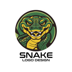 Snake Cartoon Vector Logo Design