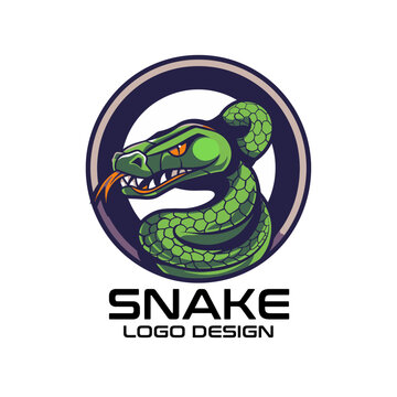 Snake Cartoon Vector Logo Design