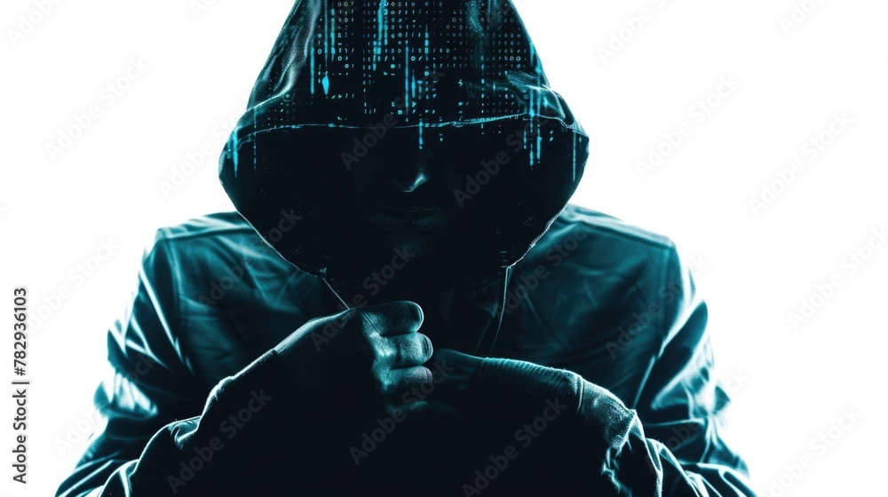 Poster a man in a hoodie holding a cell phone. suitable for technology concepts