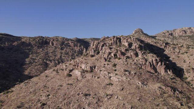Aerial video of rocky Mountain Lemmon and blue sky in Arizona, USA