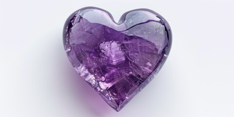 A purple heart-shaped object on a white surface, perfect for various design projects