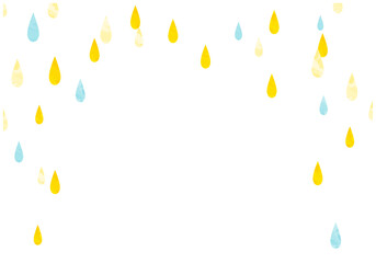 梅雨の雨が降る水滴パターン背景5黄色