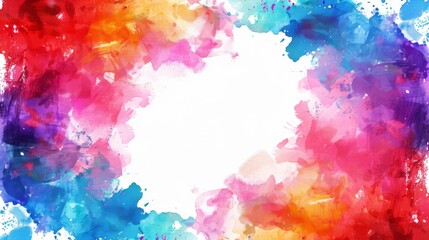 Vibrant Watercolor Paint Splashes on White Background for Artistic Design