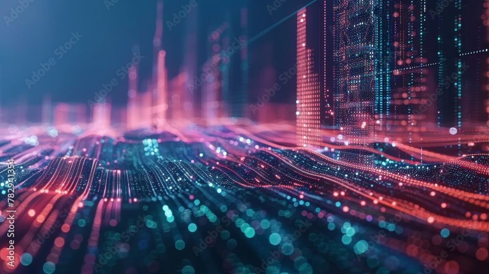 Poster the concept of big data or digital transformation.