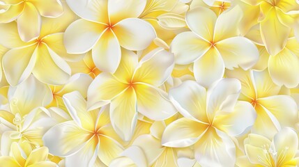 newspaper of seamless pattern color of Plumeria is light yellow,dark yellow and white