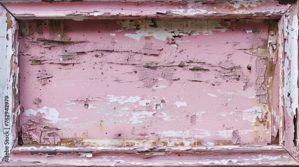 Aufkleber a weathered window with peeling paint, suitable for architectural design projects