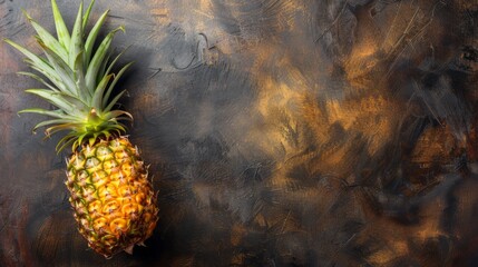 Tropical Pineapple on a Textured Rustic Background