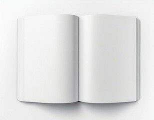 Simple White Blank Book with Open Pages
