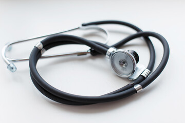 Stethoscope on a white background. Health check