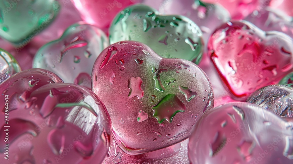 Poster close-up view of a bunch of colorful gummy bears. great for candy or sweets concepts