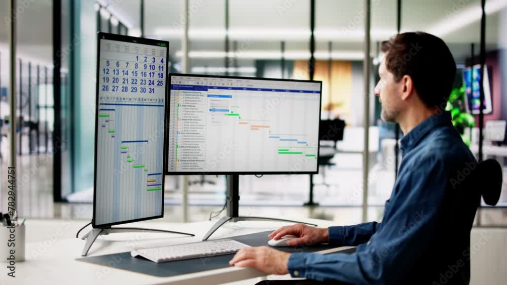 Poster gantt software project document plan list