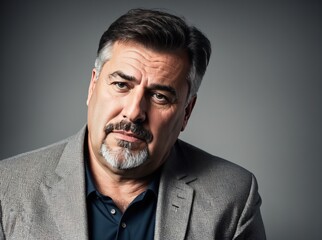 Obraz premium Man in Grey Suit and Black Shirt