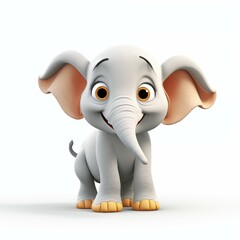 cartoon animal white background Created with Generative AI technology.