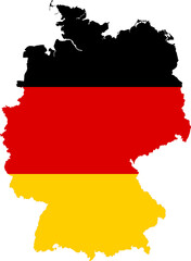 Germany flag inside German map isolated